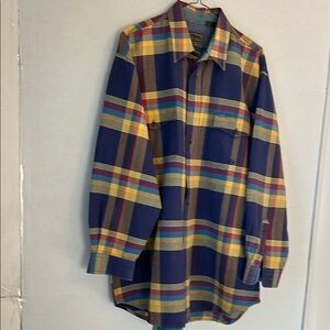 Roper Western Cowboy Button Up Long Sleeve Yellow/Blue Plaid Shirt. Size XLT